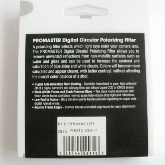 Promaster Digital Circular Polarizing Filter - 67mm Made in Japan in Case - Picture 4 of 10